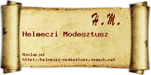 Helmeczi Modesztusz névjegykártya